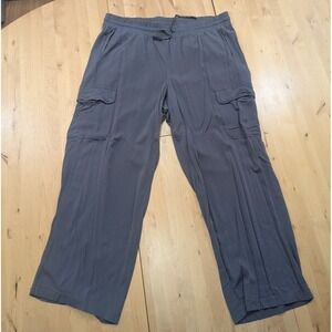 Torrid Womens Charcoal Gray Rayon Stretch Cargo Pants Wide Leg Plus Size 1R